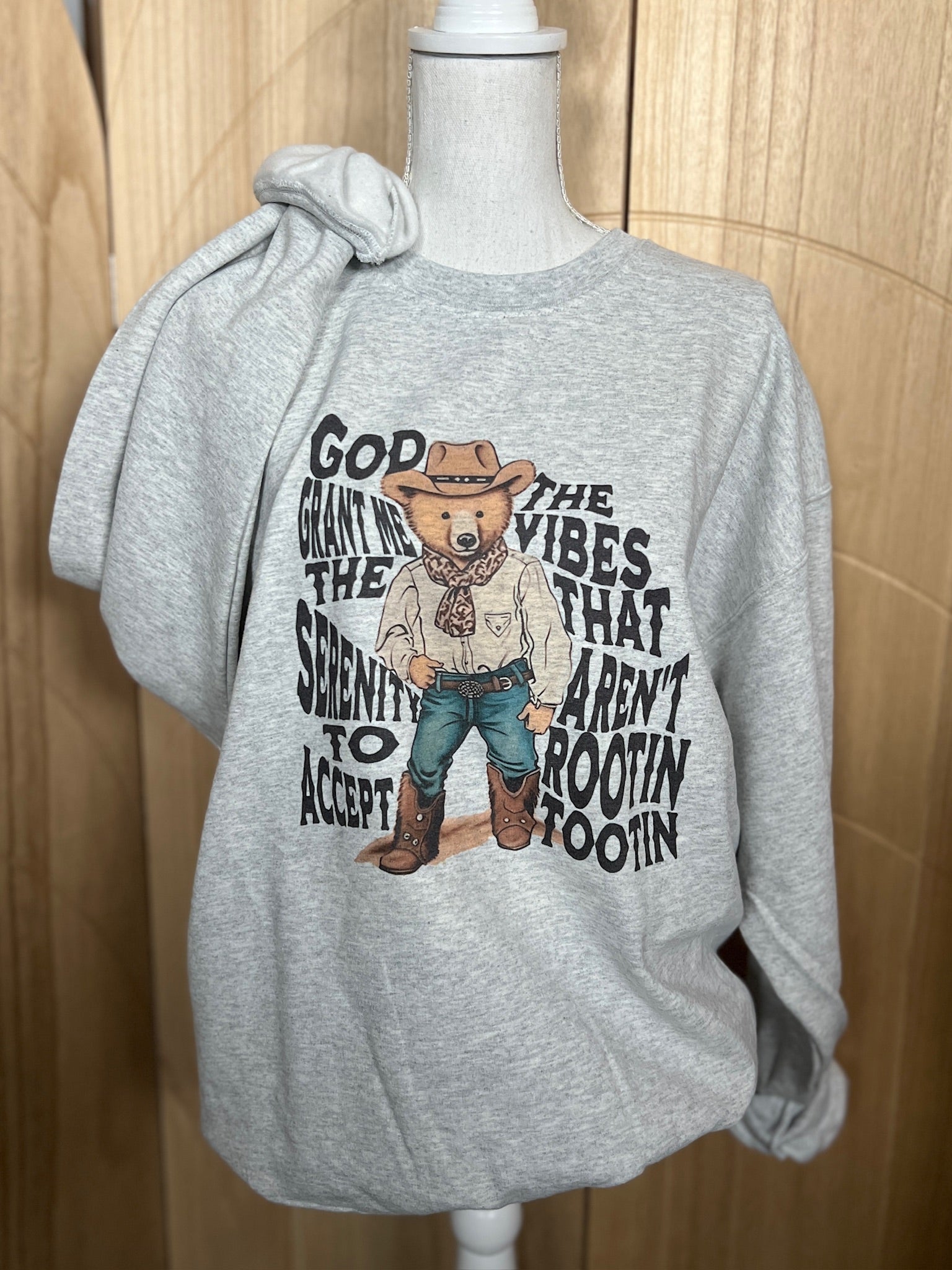 Vibes That Ain't Rootin Tootin Sweatshirt on Ash Gray