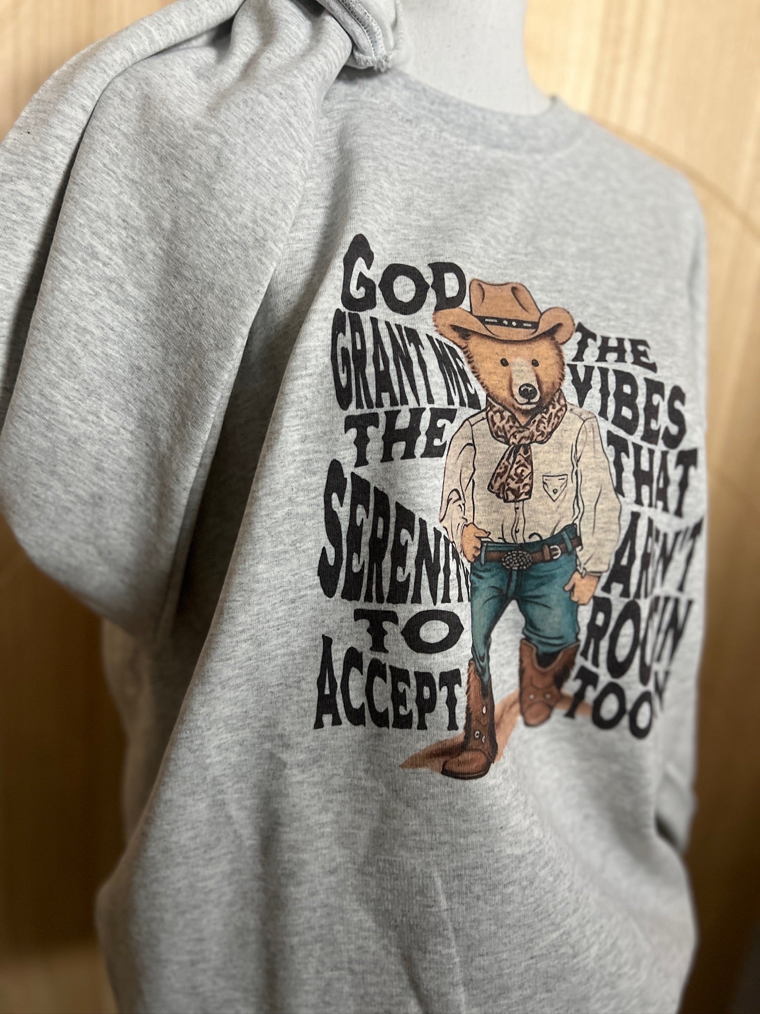 Vibes That Ain't Rootin Tootin Sweatshirt on Ash Gray