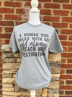 Load image into Gallery viewer, Woman Who Walks With God on Tultex Heather Gray
