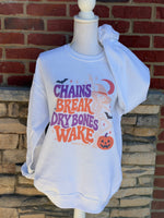 Load image into Gallery viewer, Chains Break Dry Bones Wake on White
