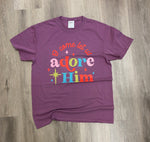 Load image into Gallery viewer, Oh Come Let Us Adore Him Colorful on Port &amp; Co Wineberry
