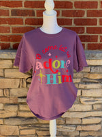 Load image into Gallery viewer, Oh Come Let Us Adore Him Colorful on Port &amp; Co Wineberry
