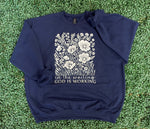 Load image into Gallery viewer, In The Waiting God Is Working Floral on Navy or Cream Sweatshirt

