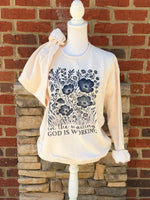 Load image into Gallery viewer, In The Waiting God Is Working Floral on Navy or Cream Sweatshirt
