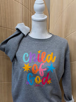 Load image into Gallery viewer, Child Of God Colorful Script on Heather Gray Sweatshirt
