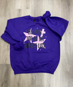 Load image into Gallery viewer, Heaven Top Of My Bucket List on Purple Sweatshirt
