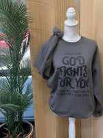 Load image into Gallery viewer, God Fights For You on Charcoal Sweatshirt
