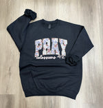 Load image into Gallery viewer, Camo PRAY on Black Sweatshirt
