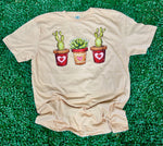 Load image into Gallery viewer, Valentine Succulent Trio on Gildan Softstyle Dusty Rose
