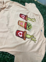 Load image into Gallery viewer, Valentine Succulent Trio on Gildan Softstyle Dusty Rose
