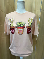 Load image into Gallery viewer, Valentine Succulent Trio on Gildan Softstyle Dusty Rose
