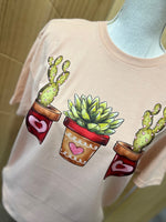 Load image into Gallery viewer, Valentine Succulent Trio on Gildan Softstyle Dusty Rose

