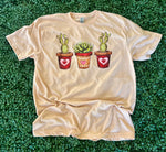 Load image into Gallery viewer, Valentine Succulent Trio on Gildan Softstyle Dusty Rose
