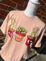 Load image into Gallery viewer, Valentine Succulent Trio on Gildan Softstyle Dusty Rose
