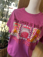 Load image into Gallery viewer, My Class Is Full Of Sweet Hearts on Gildan Softstyle Heather Berry
