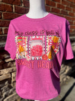 Load image into Gallery viewer, My Class Is Full Of Sweet Hearts on Gildan Softstyle Heather Berry
