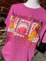 Load image into Gallery viewer, My Class Is Full Of Sweet Hearts on Gildan Softstyle Heather Berry
