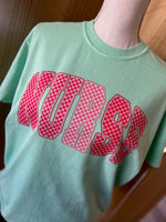 Load image into Gallery viewer, NURSE Varsity Letters Valentines Tee on Comfort Colors Island Reef
