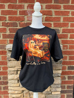Load image into Gallery viewer, Mentally I'm Here Ghost on Gildan Softstyle Black

