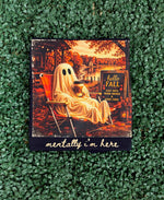 Load image into Gallery viewer, Mentally I'm Here Ghost on Gildan Softstyle Black
