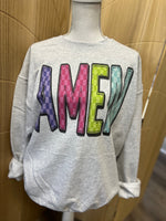 Load image into Gallery viewer, Bright Colored AMEN on Ash Gray Sweathirt

