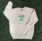 Load image into Gallery viewer, EMBROIDERED: Grinch's Coffee Shop on Ash Gray Sweatshirt
