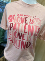 Load image into Gallery viewer, Love Is Patient Love Is Kind on Heather Peach
