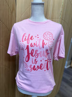 Load image into Gallery viewer, Life With Jesus Is Sweet on Pink
