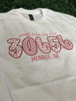 Load image into Gallery viewer, Custom Valentine Zip Code on White
