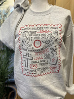 Load image into Gallery viewer, For God So Loved The World Curly Border on Ash Gray
