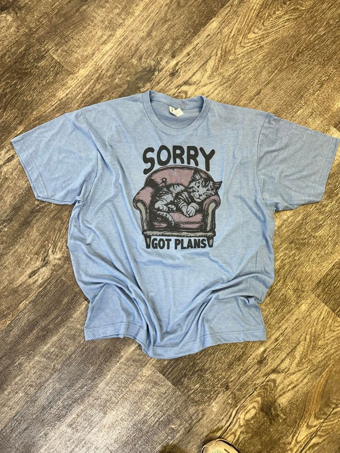 Sorry Got Plans on Athletic Heather Blue