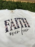 Load image into Gallery viewer, Faith over Fear on Comfort Colors Chambray
