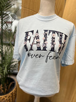 Load image into Gallery viewer, Faith over Fear on Comfort Colors Chambray
