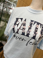 Load image into Gallery viewer, Faith over Fear on Comfort Colors Chambray
