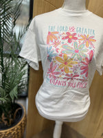 Load image into Gallery viewer, The Lord Is Greater Floral on White
