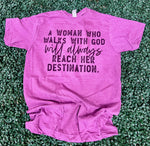 Load image into Gallery viewer, Woman Who Walks With God on Tultex Heather Cassis
