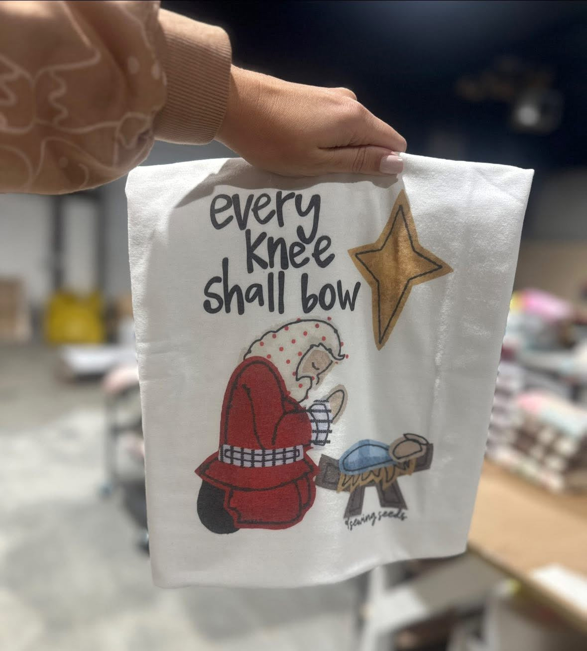 Every Knee Shall Bow Santa on White