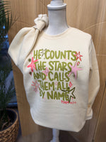 Load image into Gallery viewer, He Counts The Stars on LAT Natural Sweatshirt
