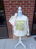 Load image into Gallery viewer, He Counts The Stars on LAT Natural Sweatshirt
