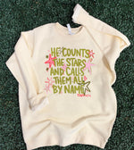 Load image into Gallery viewer, He Counts The Stars on LAT Natural Sweatshirt
