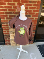Load image into Gallery viewer, I Could Be Meaner Frog on Enza Brown Sweatshirt
