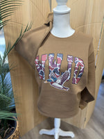 Load image into Gallery viewer, WWJD Duck on Coyote Brown Sweatshirt
