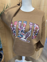 Load image into Gallery viewer, WWJD Duck on Coyote Brown Sweatshirt
