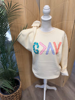 Load image into Gallery viewer, God Is Greater Than The Highs And Lows on LAT Natural Sweatshirt
