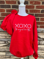 Load image into Gallery viewer, EMBROIDERED: XOXO Original Love Letters on Gildan Red
