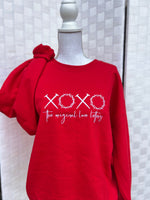 Load image into Gallery viewer, EMBROIDERED: XOXO Original Love Letters on Gildan Red
