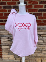 Load image into Gallery viewer, EMBROIDERED: XOXO Original Love Letters on Hanes Light Pink
