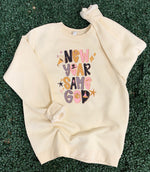 Load image into Gallery viewer, New Year Same God on LAT Natural Sweatshirt
