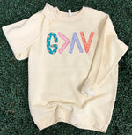 Load image into Gallery viewer, God Is Greater Than The Highs And Lows on LAT Natural Sweatshirt
