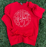 Load image into Gallery viewer, First Let Me Thank God on Red Sweatshirt
